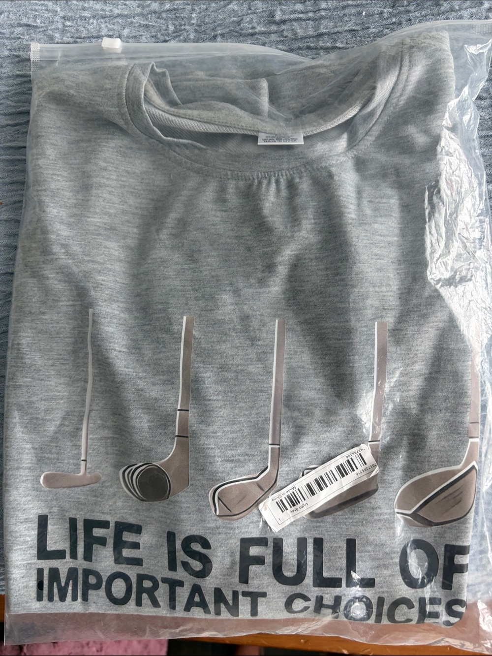Men's Grey Short Sleeve Tee with Golf Club Graphic